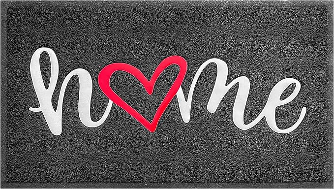 EARTHALL Door Mat Outside Inside Home Doormat, 36"x24",Durable Floor Mat Non Slip Mat Ultra Absorb Mud Easy Clean Front Doormat for Garage, Entryway, Patio, High Traffic Areas, Black