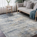 BEIMO Area Rugs 6x9 for Living Room Bedroom, Modern Abstract Machine Washable Rug, Large Soft Low Pile Floor Carpet with Non Slip Backing for Dining Room, Denim Blue/Taupe