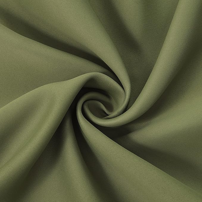 LEMOMO Olive Green Thermal Blackout Curtains/42 x 84 Inch/Set of 2 Panels Room Darkening Curtains for Bedroom