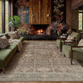 8x10 Washable Area Rug for Living Room Bedroom Vintage Rust Red Non Slip Carpet Traditional Retro Soft Low Pile Large Throw Rug for Dining Room Kitchen Office Indoor
