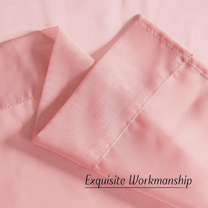 NICETOWN Voile Sheer Baby Pink Curtains for Girls Room, Grommet Light Filtering Sheer Window Treatments Airy & Elegant for Nursery/Bedroom, 2 Panels, W54 x L84