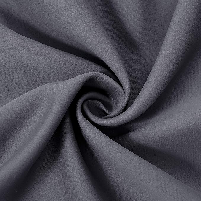 LEMOMO Grey Thermal Blackout Curtains/52 x 108 Inch/Set of 2 Panels Room Darkening Curtains for Bedroom