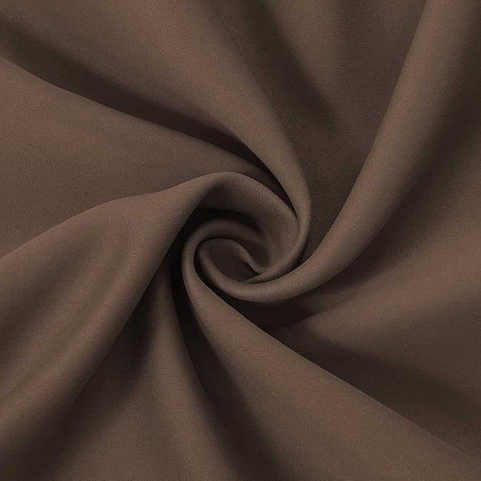 LEMOMO Chocolate Brown Thermal Blackout Curtains/42 x 72 Inch/Set of 2 Panels Room Darkening Curtains for Bedroom