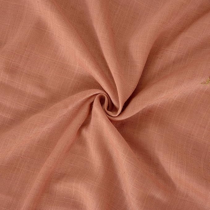 Terracotta Curtain Panels, 96 Inch Length, Light Filtering Linen-Style