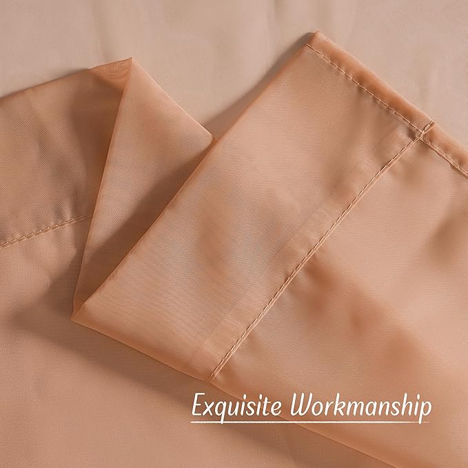NICETOWN Terracotta Sheer Curtains, Grommet Voile Sheer Window Treatments Airy & Elegant with Light Filtering for Kids Room/Living Room, Set of 2, W54 x L84