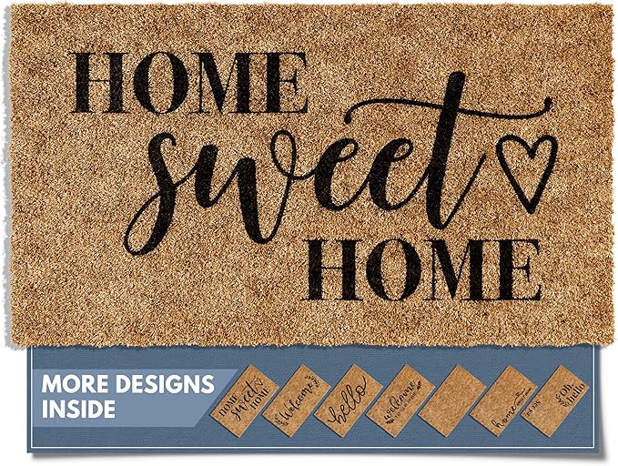 Barnyard Designs Doormat Welcome Mat for Outdoors, Large Front Door Entrance Mat, Brown (Home Sweet Home, 30x17)