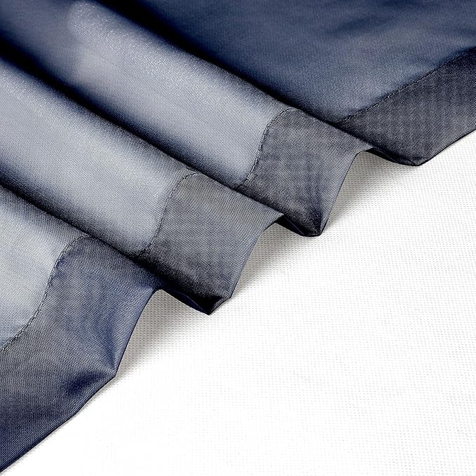 Chyhomenyc Sheer Curtains Extra Long 96 inch 2 PCS- Casual Style Airy & Breathable with Amount Light Sheer Panels for Patio/Glass Door (1 Pair Set=Total 84 inches Wide, Each W42 x L96, Navy Blue)