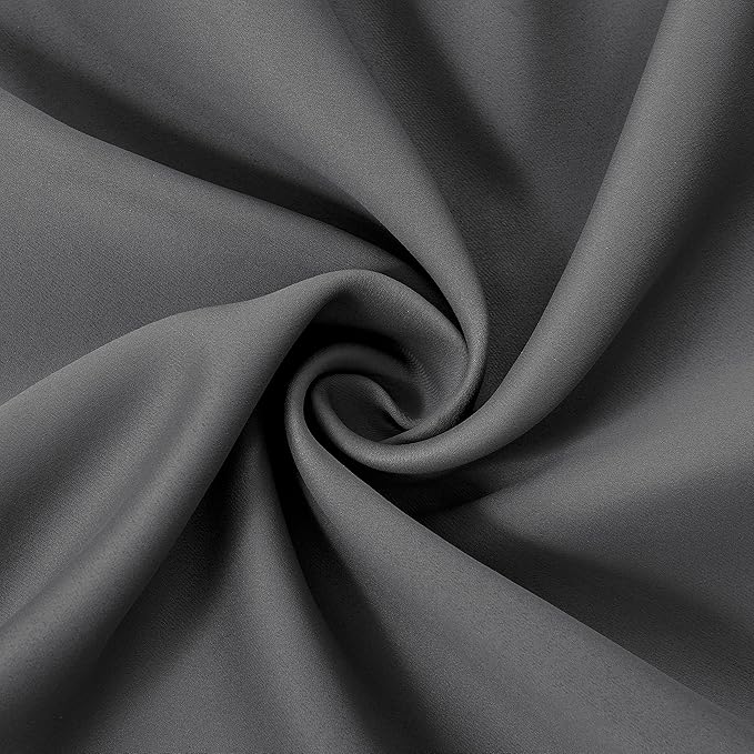 LEMOMO Grey Thermal Blackout Curtains/42 x 72 Inch/Set of 2 Panels Room Darkening Curtains for Bedroom
