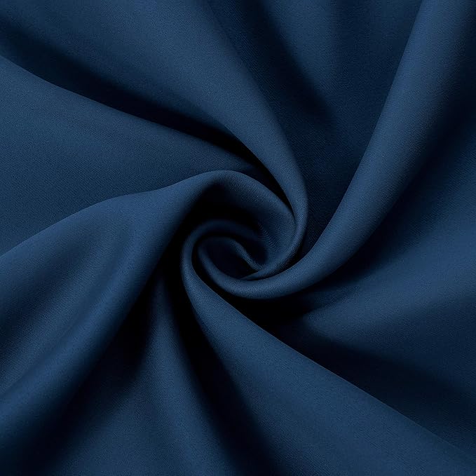 LEMOMO Blackout Curtains 42 x 84 inch/Navy Curtains Set of 2 Panels/Thermal Insulated Room Darkening Bedroom Curtains