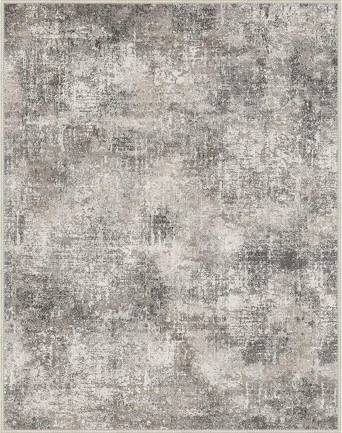 BEIMO Area Rugs 10x14 for Living Room Bedroom, Modern Abstract Machine Washable Rug, Large Soft Low Pile Floor Carpet with Non Slip Backing for Dining Room, Grey