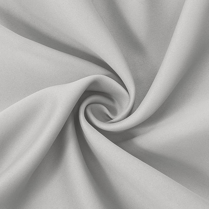 LEMOMO Light Grey Blackout Curtains 34 x 63 Inch Length/Set of 2 Curtain Panels/Thermal Insulated Room Darkening Blackout Curtains for Bedroom