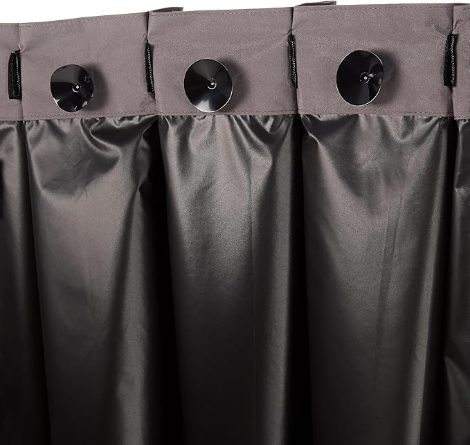 Amazon Basics Portable Energy Saving Noise Reducing Blackout Curtain Shade with Suction Cup Mounts, 50"W x 78"L, Dark Grey, 2-Pack