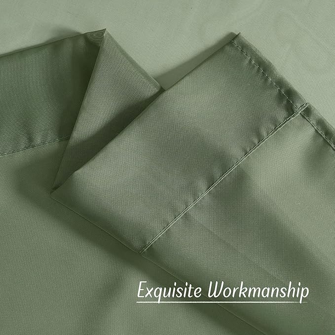 NICETOWN Voile Sheer Forest Green Curtains for Bedroom, Grommet Airy & Lightweight Sheer Window Treatments Light Filtering Drapes for Farmhouse, W54 x L84, 2 Panels